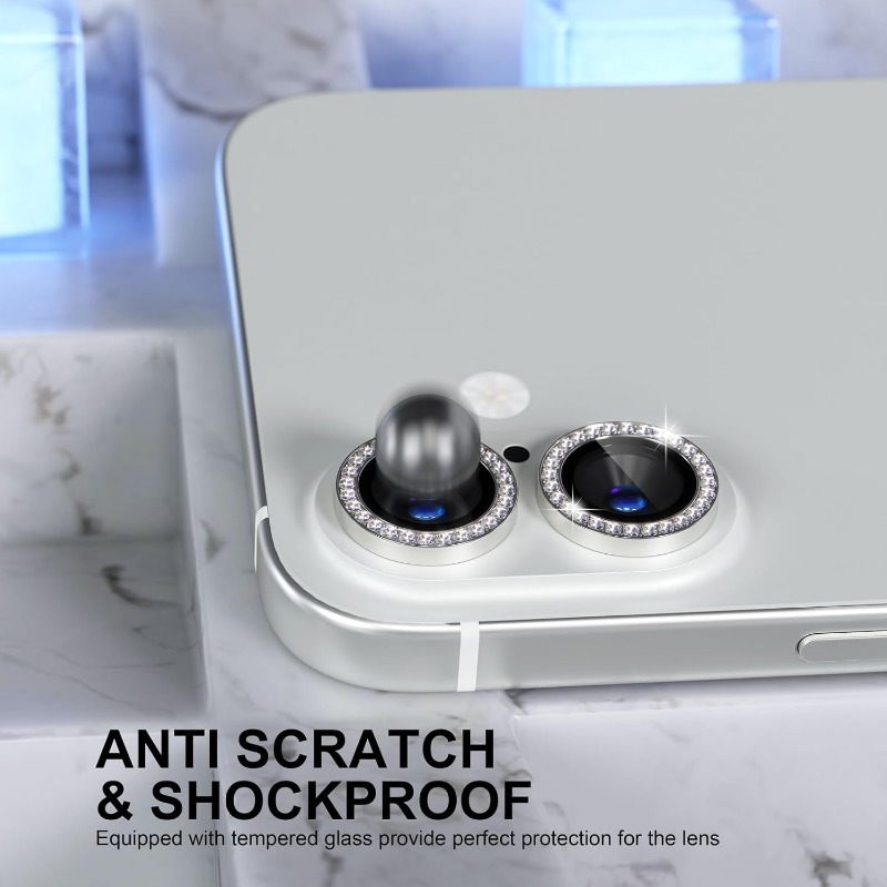 Glitter Camera Lens Protector  - Tempered Glass Screen 9H recension och pris