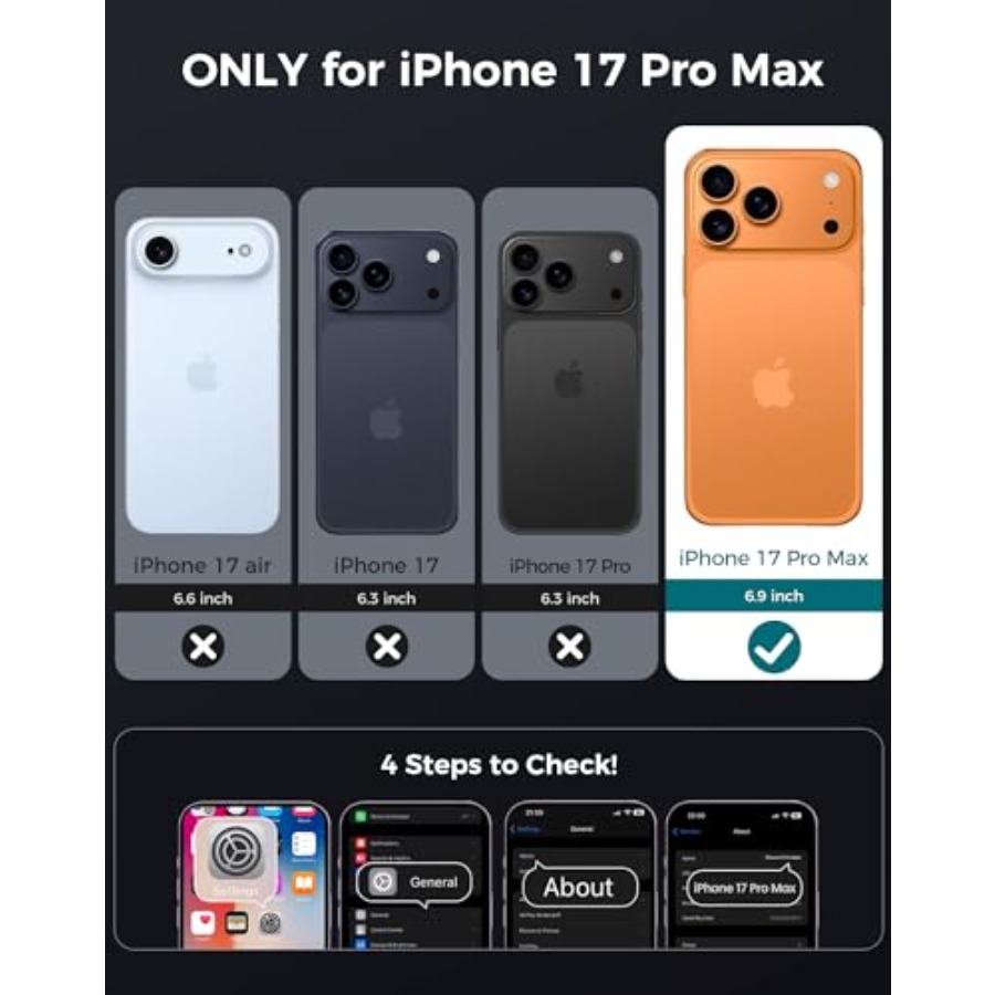 for iPhone 17 Pro Max Case wit - Privacy Screen Protector recension och pris