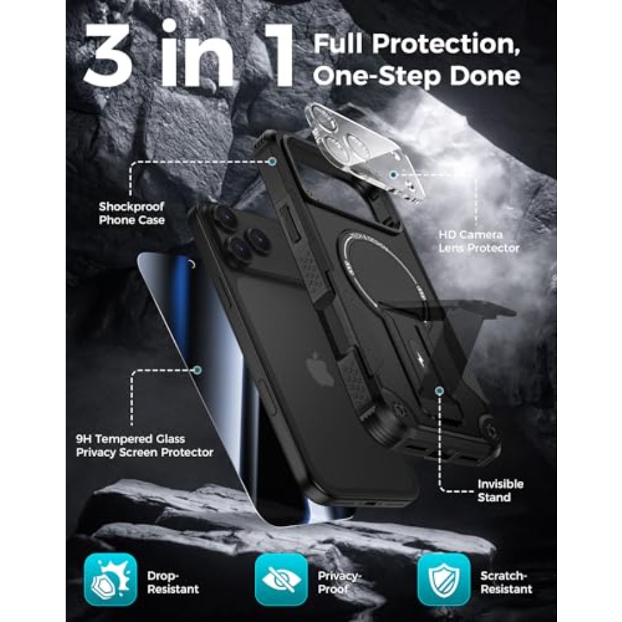 for iPhone 17 Pro Max Case wit - Privacy Screen Protector recension och pris